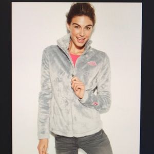 North Face Women’s Gray Pink Ribbon Fleece Jacket